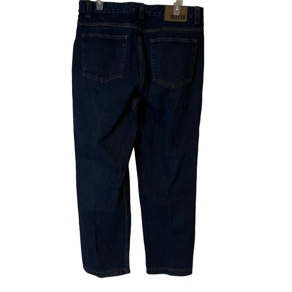 Duluth Trading Blue Jeans Mens Size 34 x 30 Work Heavy Relaxed Dark Wash 3237-76 - Picture 9 of 11